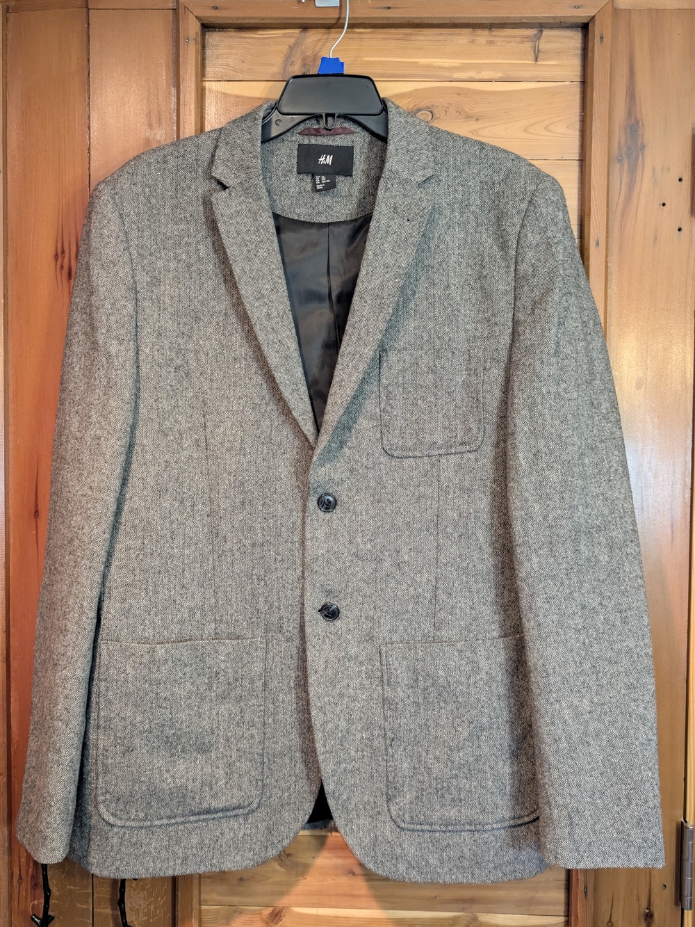H&M Men’s Gray Tweed Blazer - Classic Two-Button Sport Coat